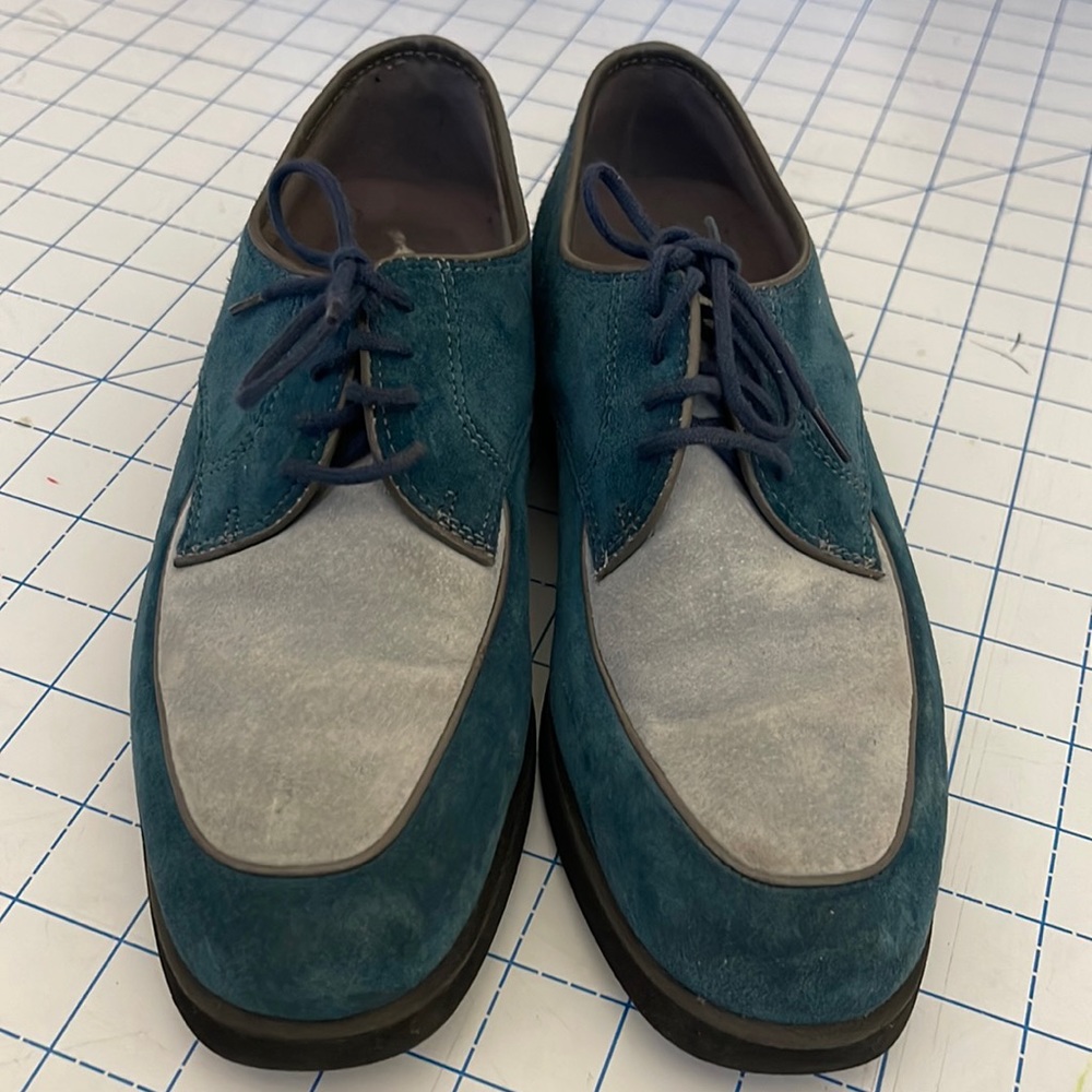 Hush Puppies Teal & Blue Suede Loafer Shoes